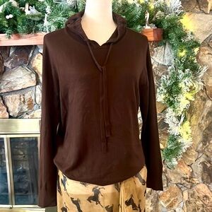 ⭐️Cashmere Luxury Soft Blend Hoodie,Chestnut,Stretch,Excellent Cond, Size Smalll
